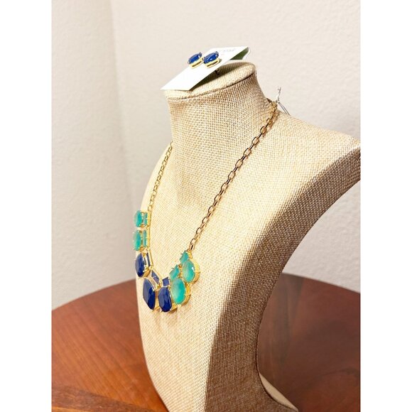 Kate Spade Cause A Stir Graduated Stone Necklace & Stud Earring Set - NWT - Picture 2 of 8
